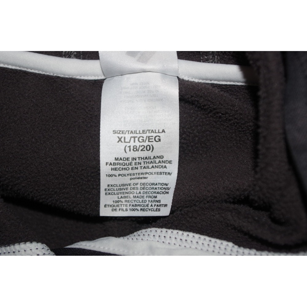 Adidas Boys XL Hoodie Black Tonal All Over Logo Print Fleece Sweatshirt - Picture 5 of 6